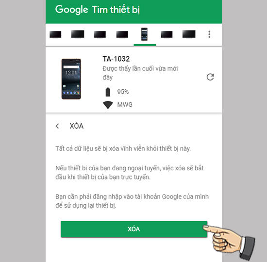 Xóa dữ liệu máy